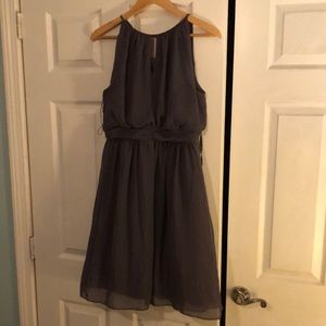 Adrianna Papell Grey Halter Cocktail Dress